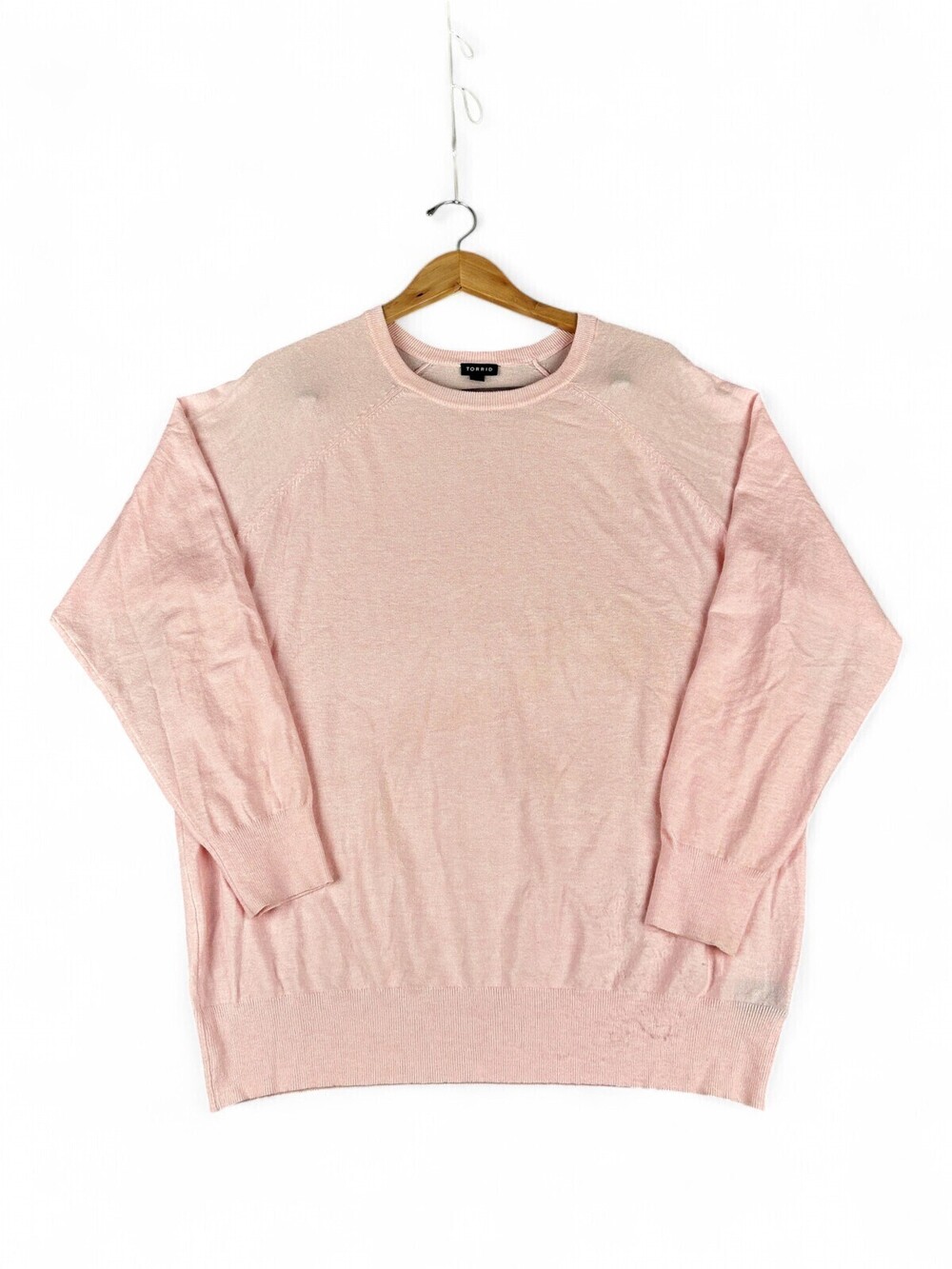 Torrid Pink Crewneck Sweater Plus Size 2X Lightweight Knit
